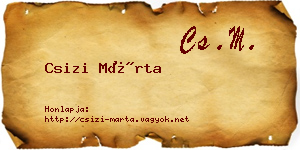 Csizi Márta névjegykártya